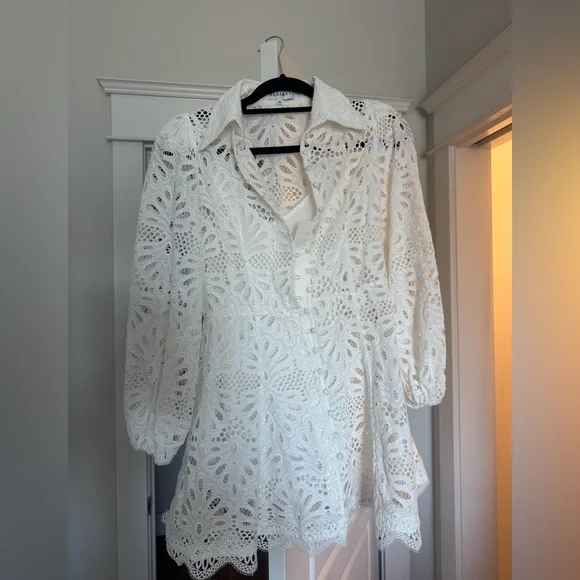 White Lace Dress Revolve - Picture 3 of 3